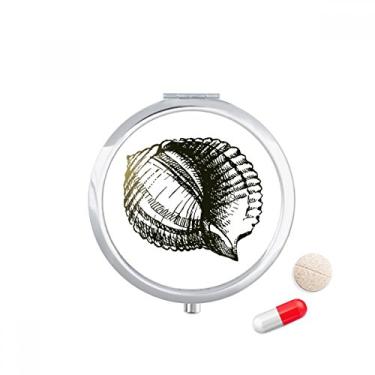 Imagem de Caixa de comprimidos Black Scallop Marine Life Ilustration Pocket Medicine Storage Box Dispenser recipiente