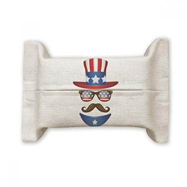 Imagem de America Uncle Sam I Want You Suporte de capa de papel para lenços faciais Saco de linho de algodão
