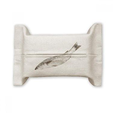 Imagem de Bolsa de linho de algodão com suporte para cobertura de papel facial de peixe oceano branco fresco