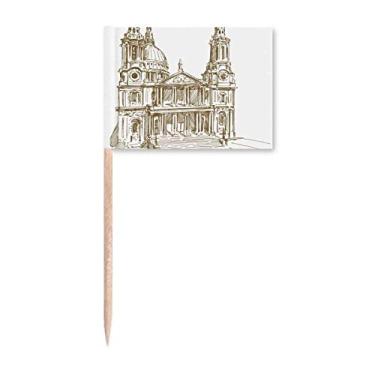 Imagem de Catedral de São Paulo, Inglaterra, Londres, bandeiras de palito, enfeite de festa