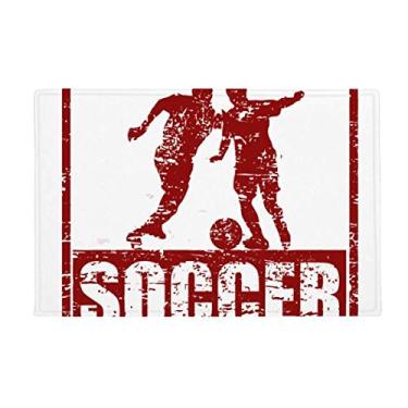 Imagem de DIYthinker Tapete antiderrapante para porta de banheiro com jogador de futebol americano vermelho