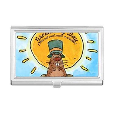 Imagem de Groundhog Day USA America Canada Festival Porta-cartões de visita Carteira de bolso