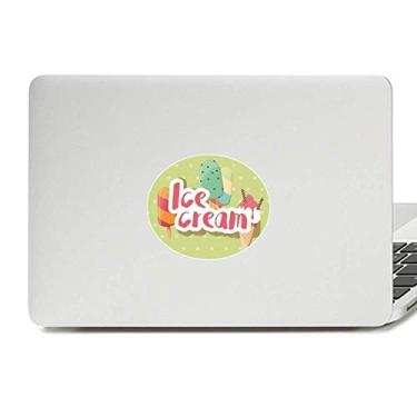 Imagem de Adesivo de laptop com estampa de picolé verde com emblema de vinil e estampa de sorvete doce