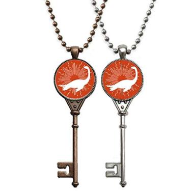 Imagem de OFFbb-USA Colar de chaves com pingente de animais de natação para decoração de casal