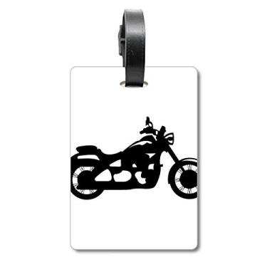 Imagem de Bolsa de viagem de motocicleta mecânica com estampa preta, etiqueta para cartão de bagagem