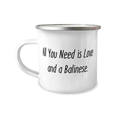 Imagem de All You Need is Love and a Balinese. Caneca de camper de gato balinês de 355 ml, ideia única de presente de gato balinês, para amigos