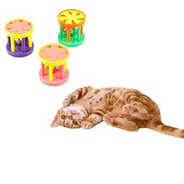 Imagem de Kit 3 Brinquedo de Carrossel para Gatos com Guizo