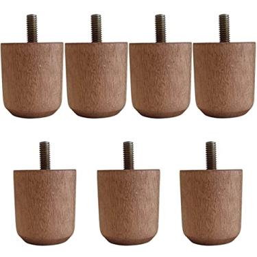 Imagem de Conjunto de 7 Pés para Cama Box de Casal Kit Pés Fixo de 5cm na Cor Mel