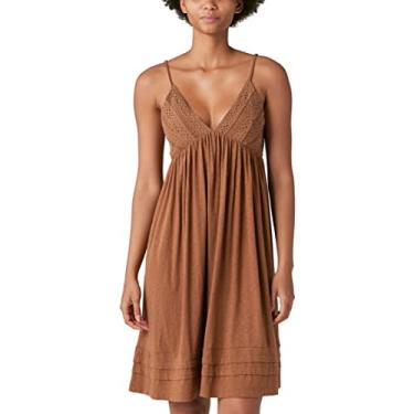 Imagem de Lucky Brand Vestido feminino Schiffley em camadas, Caramelo, M
