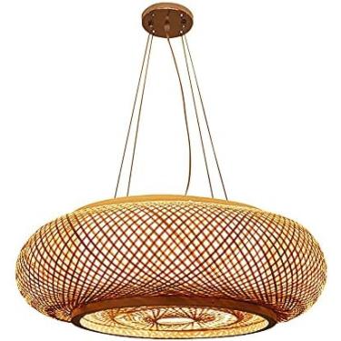 Imagem de Candeeiro Pingente De Vime Natural Lustre De Bambu Droplights Feitos À Mão Treliça De Vime Criativo Abajur Restaurante Quarto Sala De Estar Café Iluminação E27 Luz De Teto Ajustável Em Altura,15,8