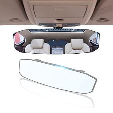 Imagem de Ajxn Espelho retrovisor panorâmico antirreflexo grande de 30,5 cm - Grande angular universal para carro, caminhões, SUV, (30,5 cm C x 8,9 cm A), curva convexa de 300 mm