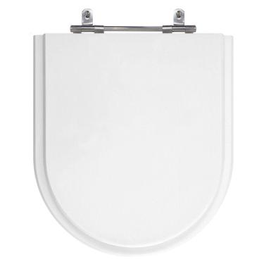 Imagem de Assento Sanitário Riviera Branco Tampa para Vaso Celite Madeira Laqueada 