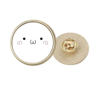 Imagem de Face Cute Expression Art Deco Fashion Round Metal Golden Pin Broche Clip, Medium, não aplicar