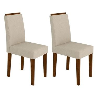 Imagem de Conjunto 2 Cadeiras Amanda Castanho/bege - Pr Móveis