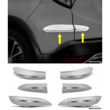 Imagem de Jogo Protetor Parachoque Dianteiro e Traseiro Honda HRV Com Friso Cromo 