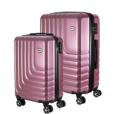 Imagem de Conjunto de Malas de Viagem Abs Expansível Ika Flex Cadeado Tsa Rodas Duplas 2pcs P/m Rosê
