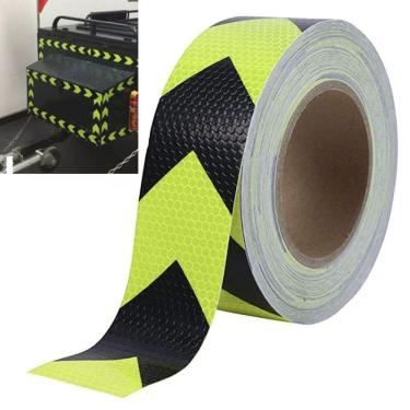 Imagem de Faixa Refletiva 25 Metros Seta Verde Segurança Sinalizaçao Transito Caminhao Carro Evita Acidente Via Publica Estrada