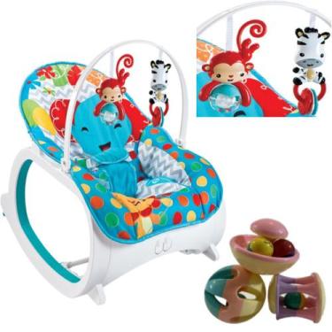 Imagem de Cadeira Bebê Musical Descanço Balanço Azul + Chocalho Bebê - Color Bab