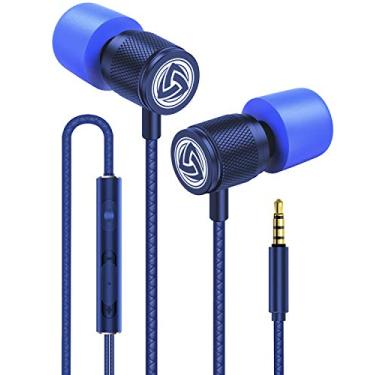 Imagem de LUDOS Fones de ouvido intra-auriculares ultra com fio, 5 anos de garantia, fones de ouvido com microfone, fones de ouvido com isolamento de ruído, espuma de memória para iPhone, Samsung, estudantes