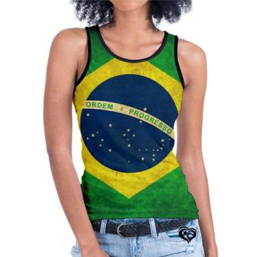 Imagem de Camiseta Regata Bandeira Brasil Feminina Blusa - Alemark