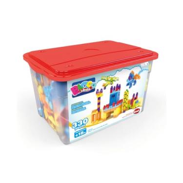 Imagem de Super Caixa Educativa - Blocos de Montar para Crianças, Estimula Criatividade e Aprendizado, Material Seguro e Durável, 330 Peças