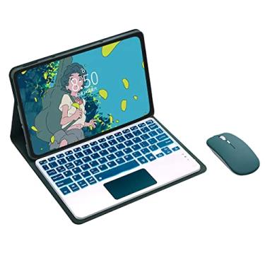 Imagem de Capa teclado for Radmi Pad SE 11 polegadas Teclado Bluetooth retroiluminado colorido com touchpad, mouse Bluetooth,Green