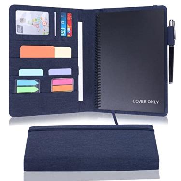Imagem de Capa de caderno tamanho executivo para Rocketbook A5 22,4 x 15,2 cm, organizador de portfólio impermeável com suporte para caneta e compartimentos para cartões, capa protetora para diários - viagens