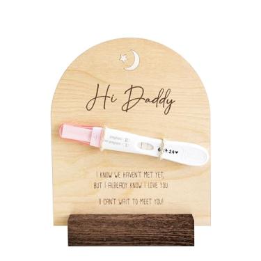 Imagem de Anúncio de gravidez para pai - Hi Daddy Teste de Gravidez Lembrança Sinal de Madeira - Ideias de Anúncio Surpresa para Bebê, Revelação de Gravidez para Marido e Daddy To Be Gifts