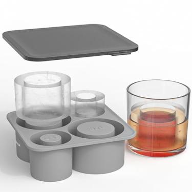 Imagem de Hemaisu Bandejas de cubos de gelo para freezer com tampa, bandeja de molde de cubo de gelo - liberação fácil, derretimento lento - molde de silicone reutilizável para copo congelador - Coisas legais