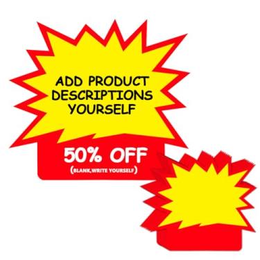 Imagem de Etiquetas de venda de placas fluorescentes Starburst, etiquetas de cupom de loja de 7,6 x 10 cm, etiquetas de nome para garagem de varejo e suprimentos de venda, 100 peças por pacote