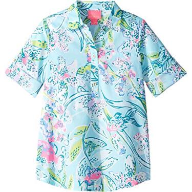 Imagem de Lilly Pulitzer Saída de praia para meninas Little Mini Natalie, Bali Blue Sway This Way, P