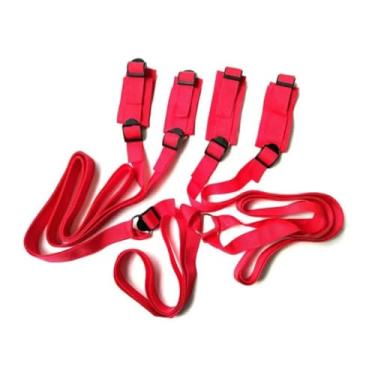 Imagem de Conjunto Jogos para Adultos, Algemas, Restrições de Tornozelo, Brinquedos Sexuais, Casais, Cama, Algemas Macias, Sex Shop (Vermelho)