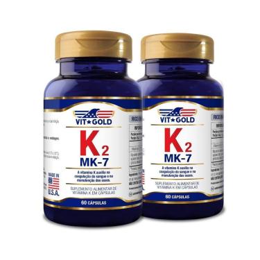 Imagem de Vitamina K2 MK-7 100mcg Vitgold Kit 2x 60 Cápsulas-Unissex