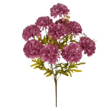 Imagem de Arranjo de Flores Artificiais de Cravos Franceses, 10 Flores, Decoração para Casa, Casamento, Festa, Rosa ou Azul (Rosa)