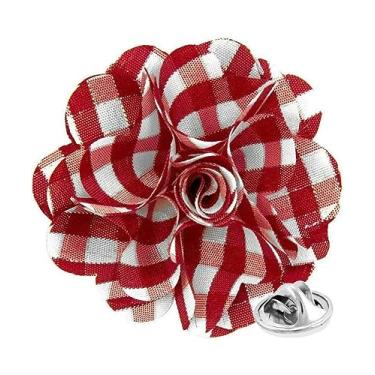 Imagem de Vittorio Vico Broche de lapela de flor xadrez formal masculino premium - Boutonniere para homens, broche de flor, 2.5" (6.36CM), Poliéster, Não aplicável