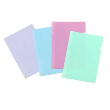 Imagem de Kit com 3 Pastas em L Tom Pastel Tons Pasteis A4 Plástico