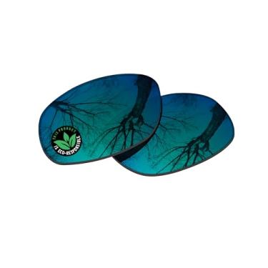 Imagem de Raydi Lentes de reposição de policarbonato para óculos de sol quadrados RayBan RB2027 62 mm - verde esmeralda espelhado - Polarizado