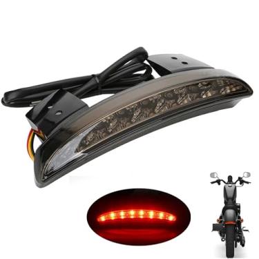 Imagem de Ankia — Lâmpada de freio de LED com borda traseira de motocicleta cortada para seta de seta de luz de corrida para Harley Sportster XL883N 1200N XL1200V XL1200X (preto moldado)