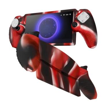 Imagem de TNP Capa protetora de silicone para Playstation Portal Remote Player - Capa camuflada vermelha para portal PS5 - Absorção de choque, anti-impressões digitais, resistente a arranhões, capa