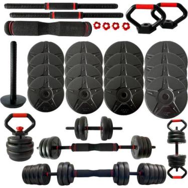 Imagem de Kit Halteres Musculação Kettlebell 6 Em 1 Peso 30Kg Odin Fit