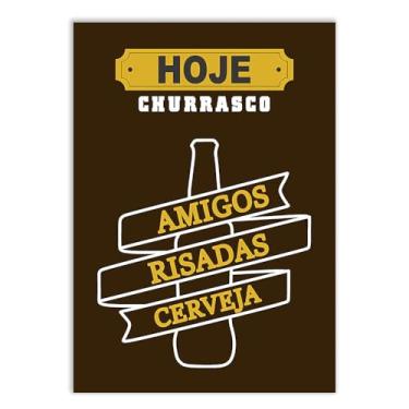 Imagem de Placa Decorativa Hoje Churrasco E Cerveja Decoração Cozinha Bar