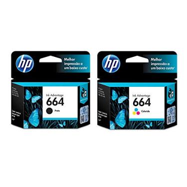 Imagem de Kit Cartuchos de Tinta HP 664 | 2136 | 4536 Black + Color Original - 2ml