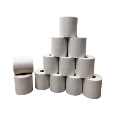 Imagem de Etiqueta Adesiva 38X20  2 Colunas  Couchê Branca  12 Rolos - 32m C/ 33