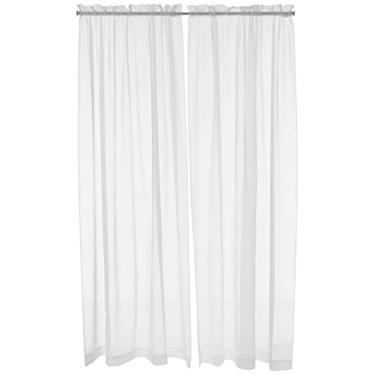 Imagem de PAIRS TO GO Victoria Voile Cortinas de janela transparentes para quarto ou sala de estar, 150 x 241 cm, branca, 2 painéis