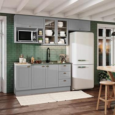 Imagem de Cozinha Compacta 06 Peças Emily Branco HP Cinza/Calcare