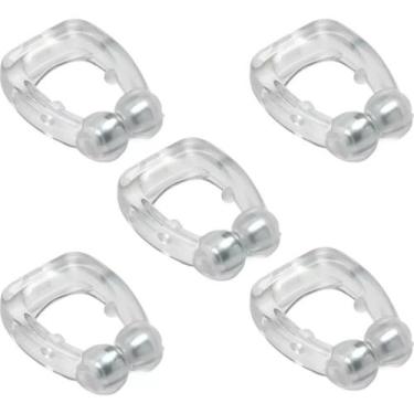 Imagem de Kit 5 Und Aparelho Clipe Nasal Anti Ronco Magnético Apnéia Noites de T