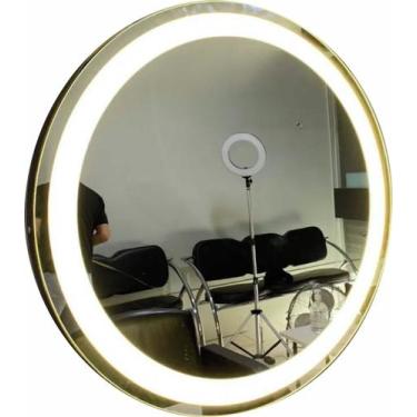 Imagem de Espelho Com Luz De Led Redondo 50Cm Touch Screen - Top Vidros, Cor da 