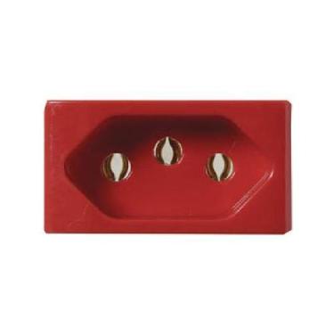 Imagem de Modulo tomada 2p+t 20a 250v vermelho pezzi linha 50000