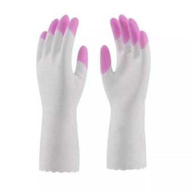 Imagem de Luva PVC Limpeza Reforçada Household Silk Touch Super Safety CA 45652,