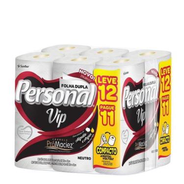 Imagem de Papel higienico personal 30mt folha dupla vip leve12 pague11 6pct c/12